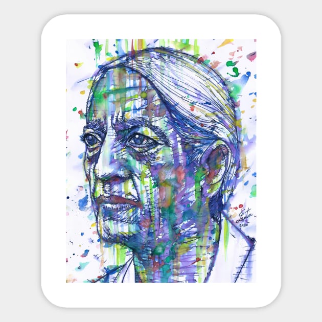 JIDDU KRISHNAMURTI watercolor and ink portrait Sticker by lautir